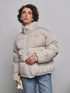 Damen Winterjacke mit Stehkragen – Dicke gefütterte Kunstpelzjacke mit Taschen Warm und Bequem